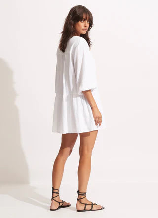 FALLOW TEXTURED COTTON COVER UP - WHITE