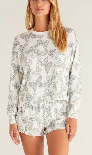 EVERLY BUTTERFLY LONG SLEEVE TOP